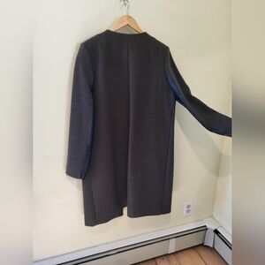 Long Overcoat 100% Wool and Leather